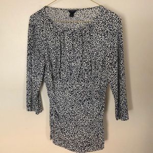 Ann Taylor black and white dress shirt, small